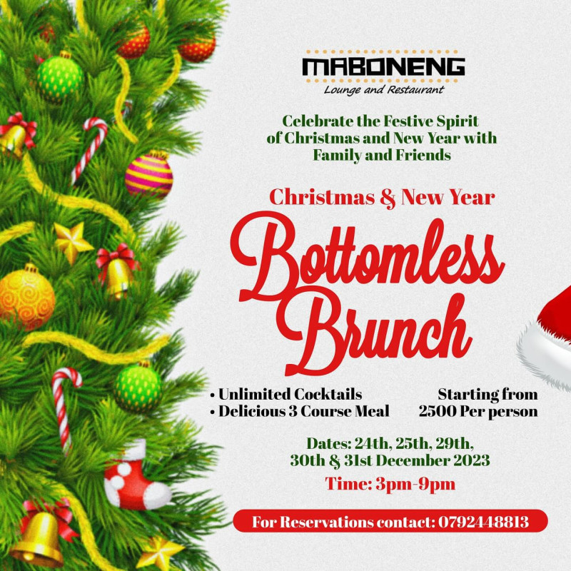 Christmas and New Year Bottomless Brunch Maboneng Lounge and Restaurant Kilimani