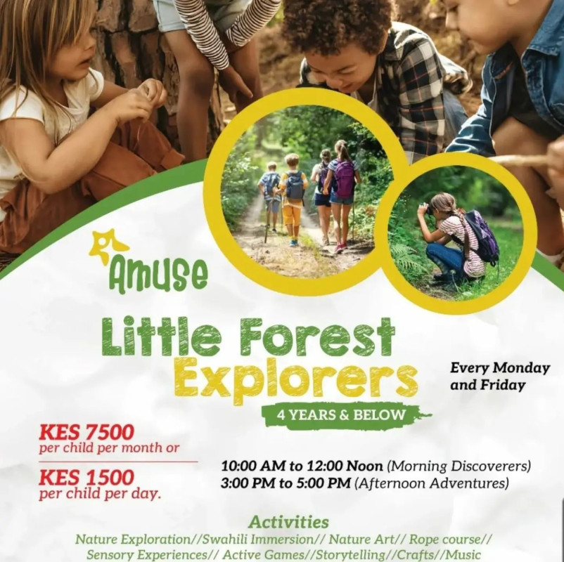 Amuse Little Forest Explorers 4 Years And Below At Sigiria, Karura Forest, Gate F Entrance