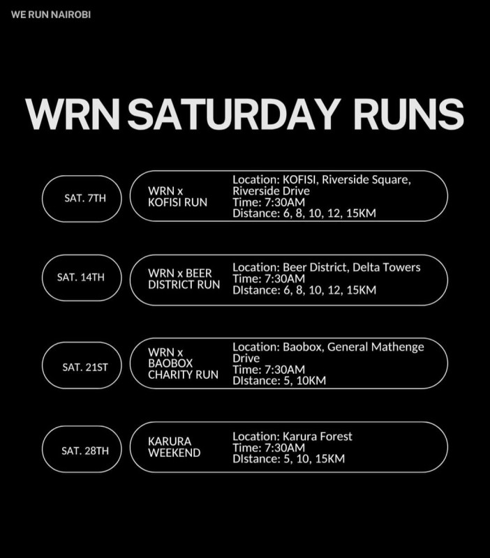 06-28 WeRunNairobi Saturday Runs This June!