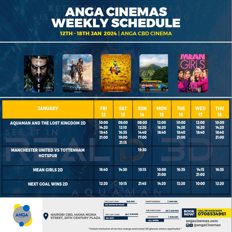 Weekly Movie Schedule Anga CBD Cinema
