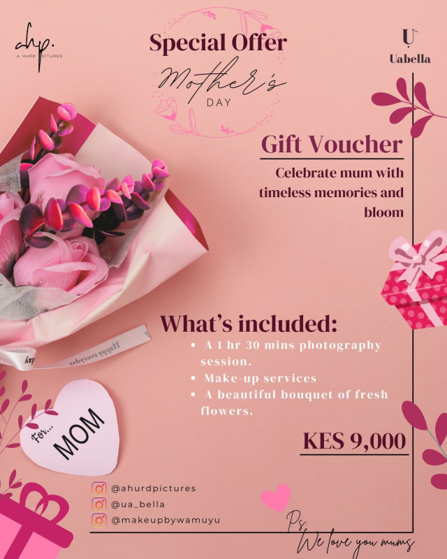 Celebrate Mother’s Day with a special gift voucher from A Huro Pictures and Uabella! For KES 9,000