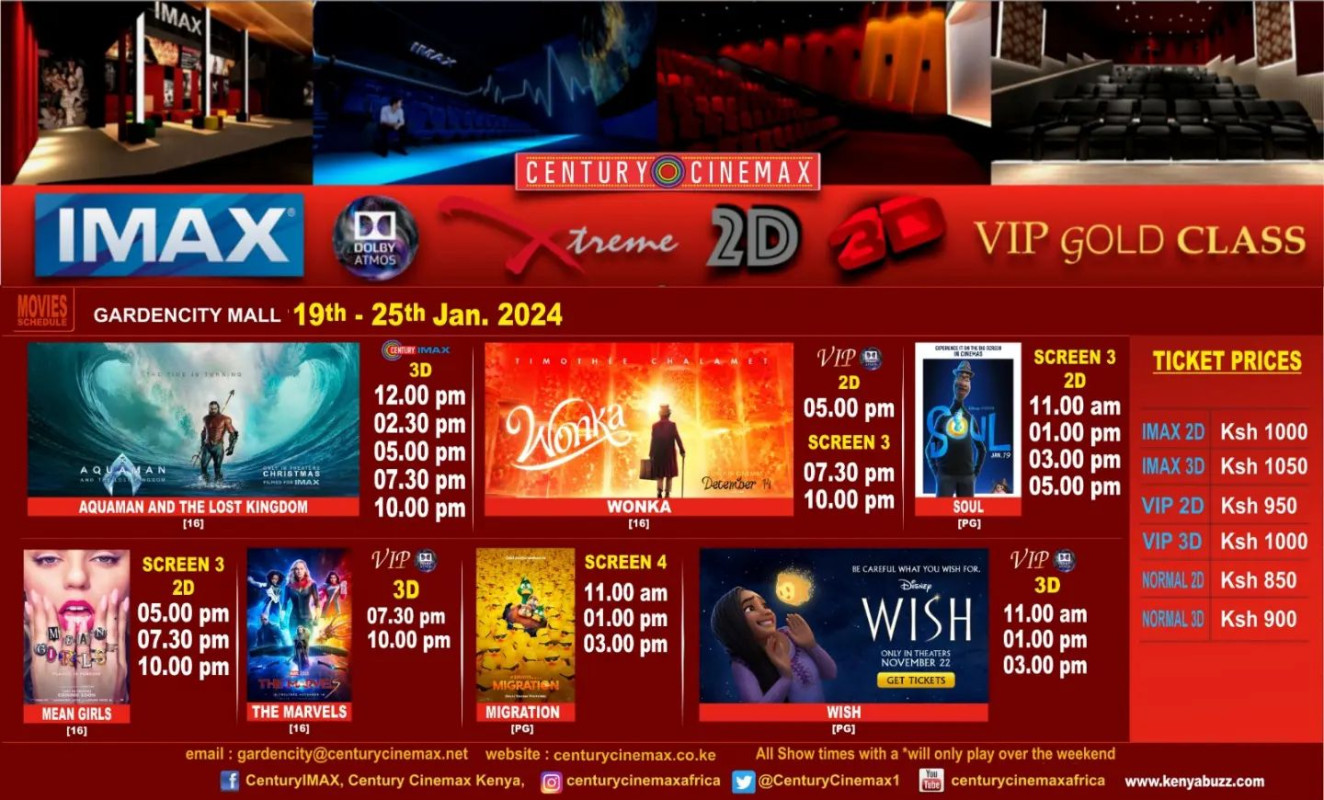 Weekly Movie Schedule Century Imax Garden City Mall