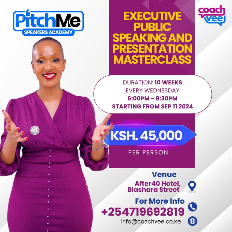 Executive Public Speaking And Presentation Masterclass At After 40 Hotel, Biashara Street