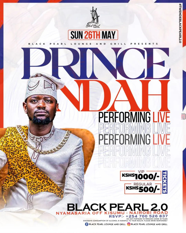 Prince Indah Performing Live At Black Pearl Lounge And Grill Kisumu