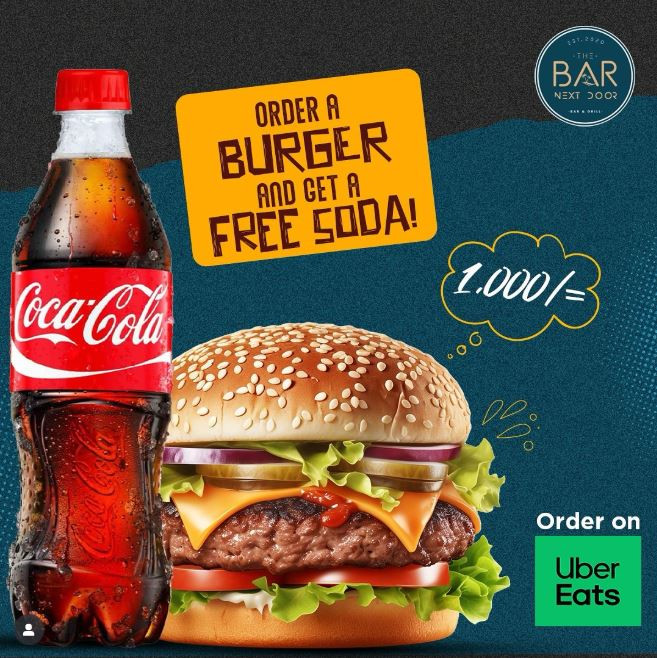 08-13 Burger and Free Soda Offer at The Bar Next Door