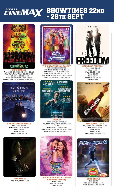 Weekly Movie Schedule Nyali Cinemax Mombasa