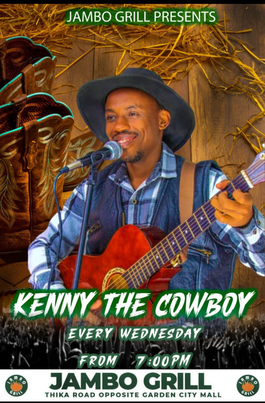 Saddle up for a night of country vibes with Kenny the Cowboy at Jambo Grill
