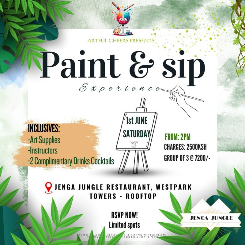 Paint And Sip Experience At Jenga Jungle Restaurant Westpark Towers