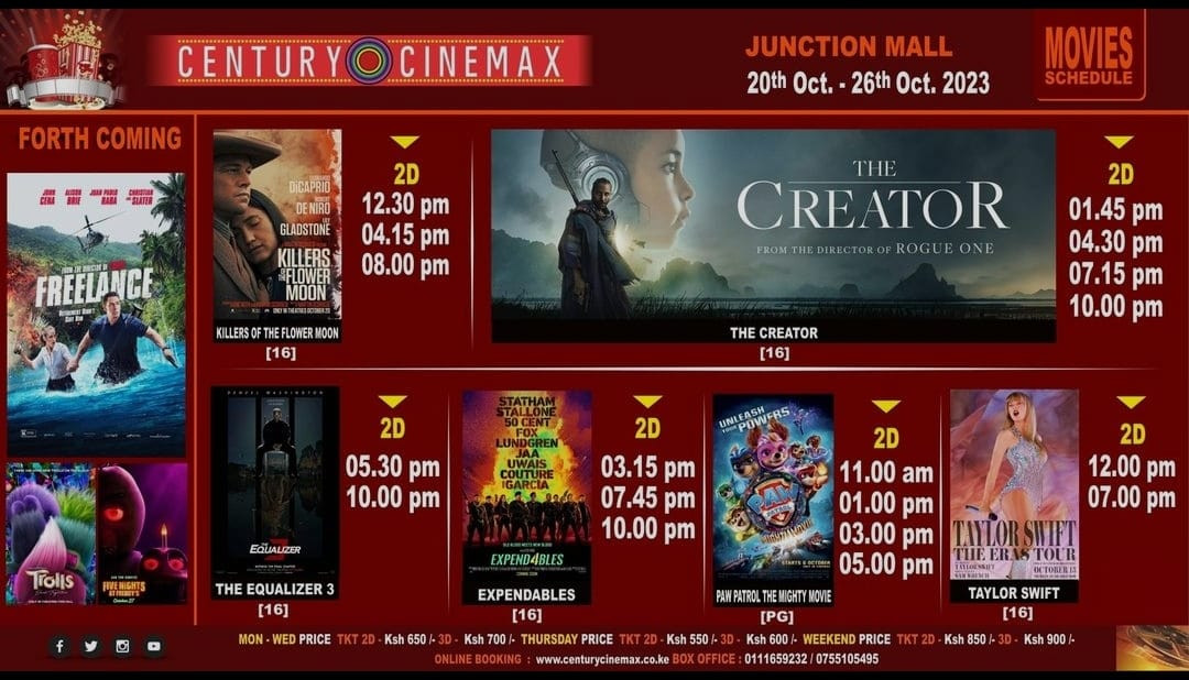 Weekly Movie Schedule Century Cinemax Junction Mall