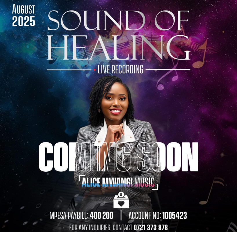 Coming Soon this August Alice Mwangi Music  "Sound of Healing" Live Recording!