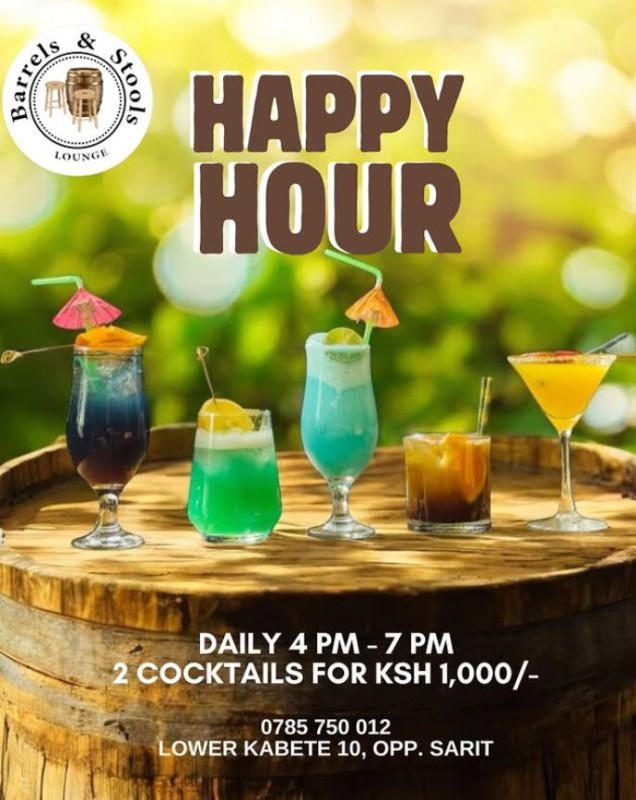 Daily Happy Hour at Barrels & Stools Lounge
