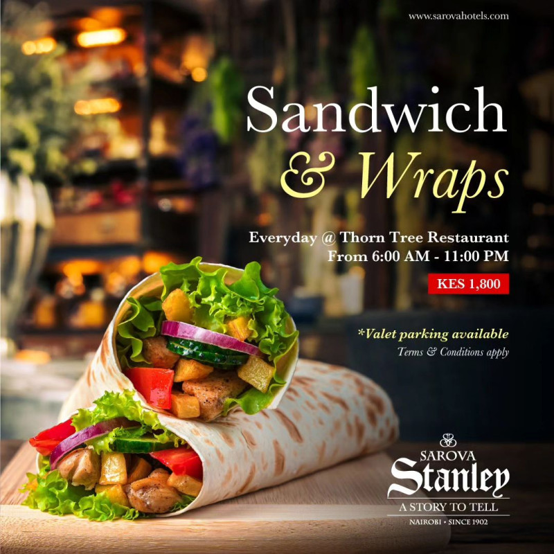 Sandwich And Wraps Offer At Thorn Tree Restaurant, Sarova Stanley