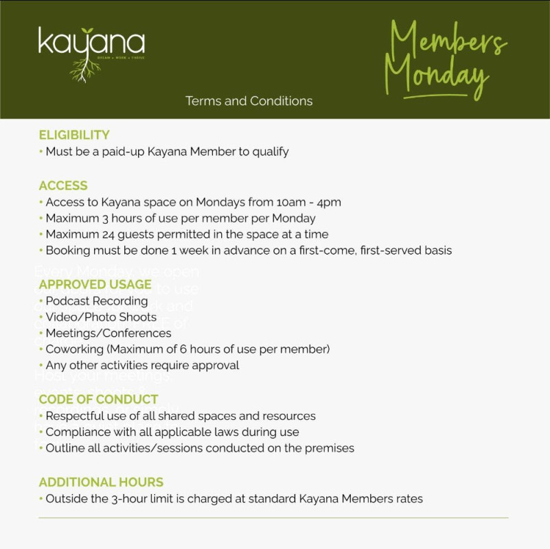 07-21 Members Monday Open Day at Kayana