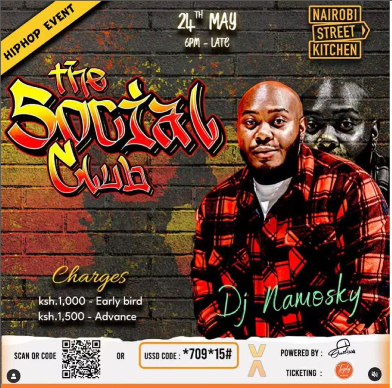 Unforgettable HIPHOP night at The Social Club! Nairobi Street Kitchen on 24th May | 6 PM - Late