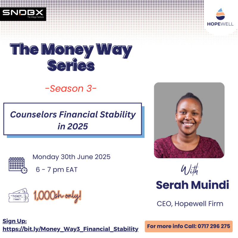 Money Way Series 3: Counselor...  30 June, 2025  7:00 PM - 8:30 PM  Virtual on Zoom