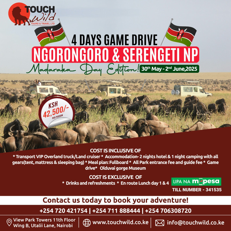 05 - 30 Experience the Great Migration 4-Day Ngorongoro & Serengeti Game Drive!