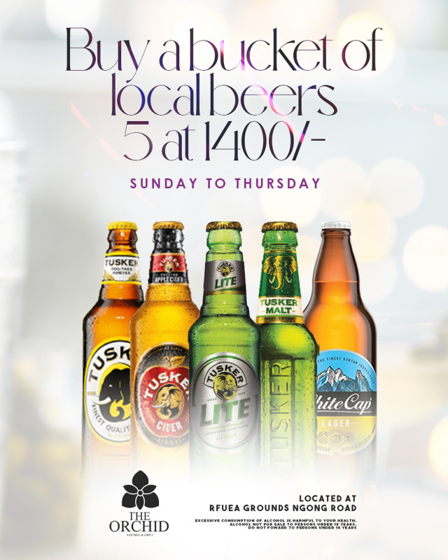 Offer Local Beers  At The Orchid Lounge And Grill, Ngong Road