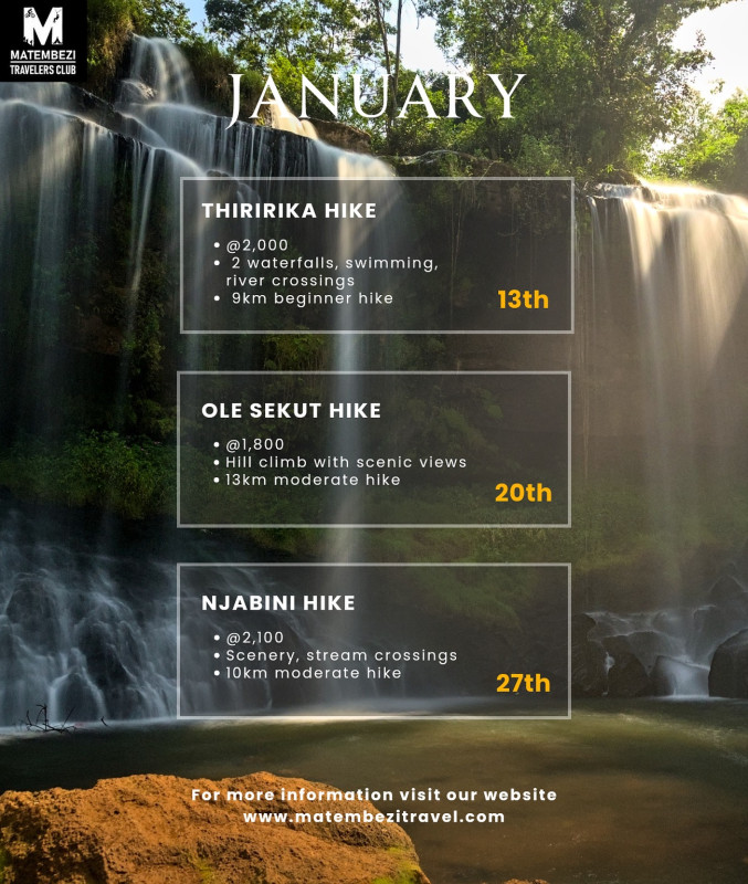 January Hike Calendar Matembezi Travelers