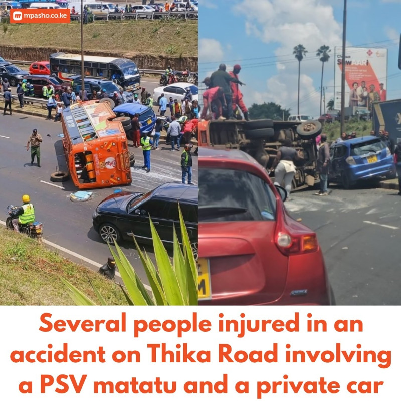 Several People Were Injured In An Accident On Thika Road Involving A PSV Matatu