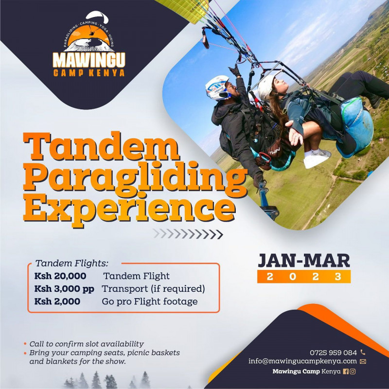Tandem Paragliding Experience Mawingu Camp Kenya
