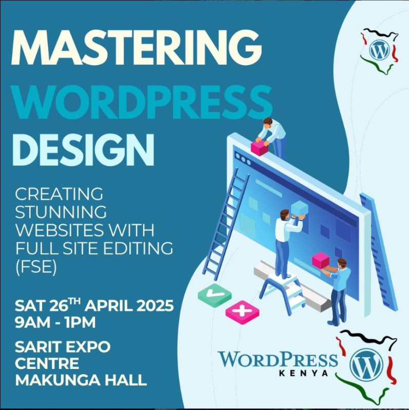 WordPress Nairobi Meetup – April Edition! on Saturday, 26th April 2025  at arit Expo Centre, Westlands