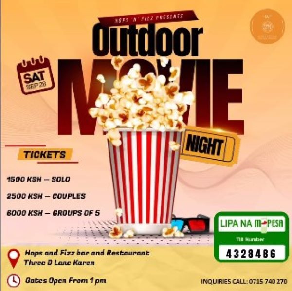 Outdoor Movie Night At Hops And Fizz Bar And Restaurant, Three D Lane Karen