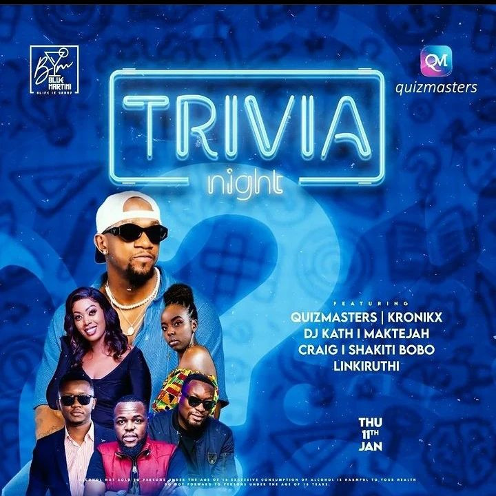 Trivia Night Blue Martini Broadwalk Mall Parklands