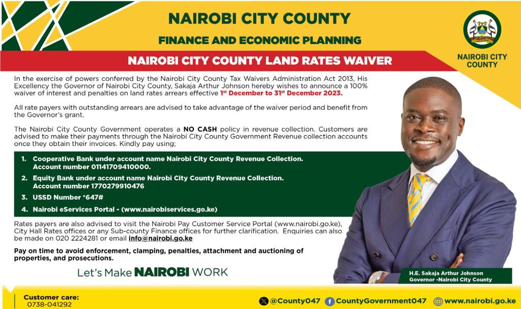 Nairobi City County Land Rates Waiver Nairobi