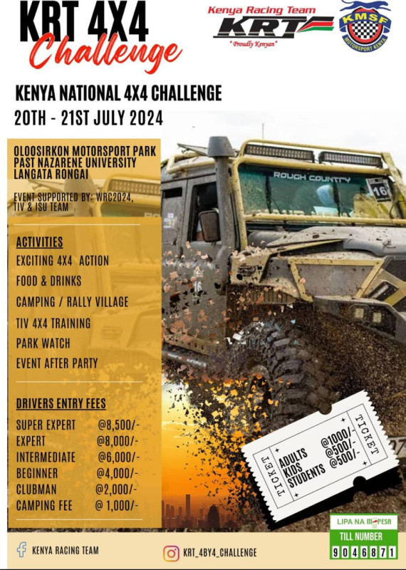 Kenya National 4*4 Challenge At Oloosirkon Motorsport Park Past Nazarene University Langata Rongai