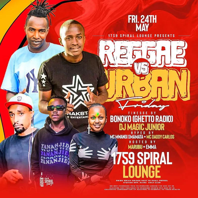 Reggae Vs Urban Friday At 1759 Spiral Lounge Ruiru