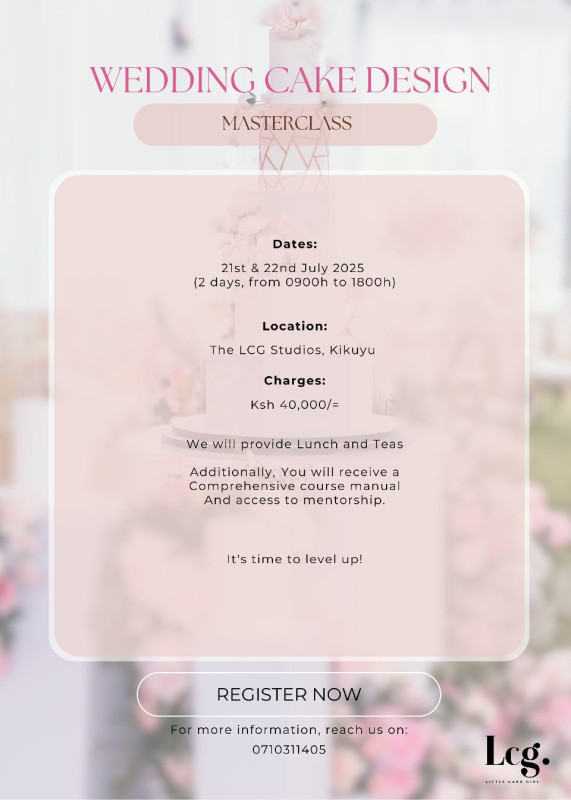 07-21 Wedding Cake Design Masterclass at The LCG Studios!