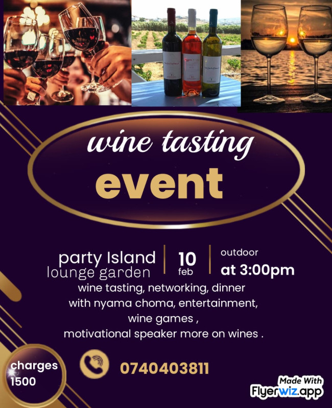 Wine Tasting Event Party Island Lounge Garden Naivasha