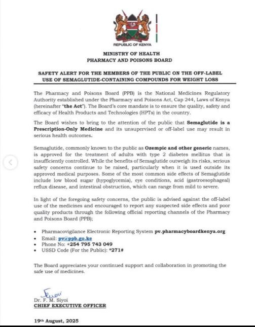 08-19 Safety Alert for Semaglutide Containing