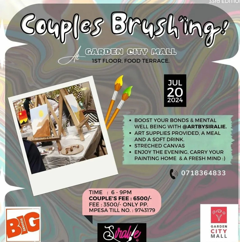 Couple Brushing At Garden City mall, 1st Floor Food Terrace