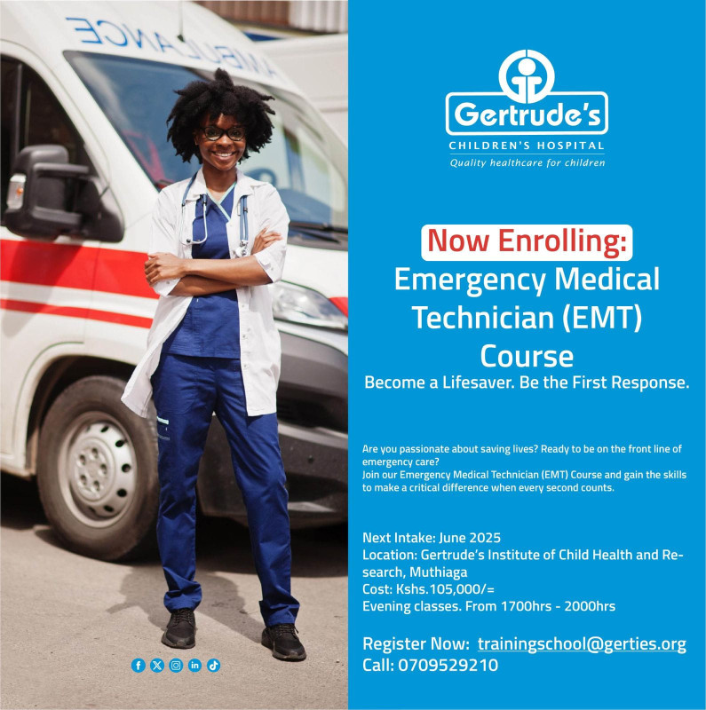 06-01 EMT Course Now Enrolling at Gertrude’s Children’s Hospital!