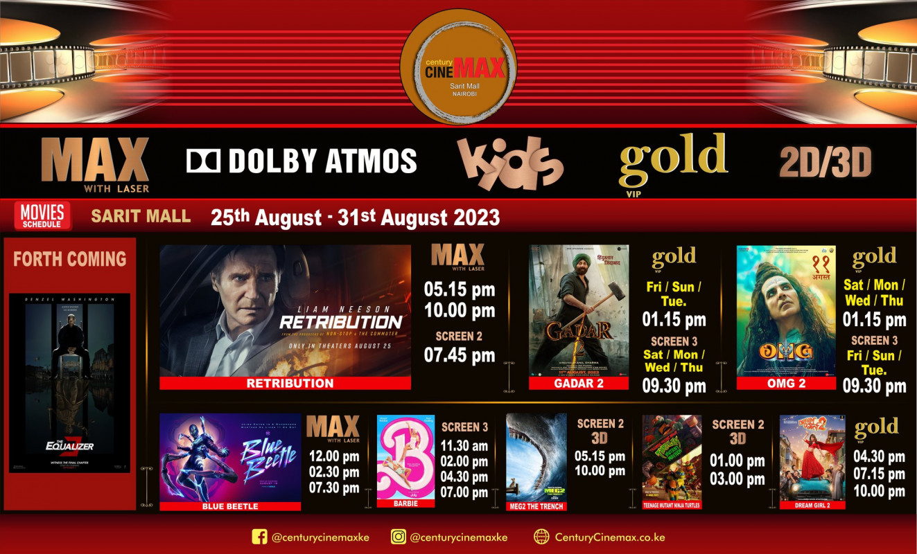 Weekly Movie Schedule Century Cinemax Sarit Mall