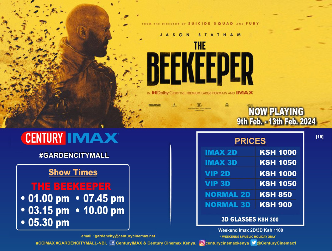 The Beekeeper Screening Schedule Century Imax Garden City Mall