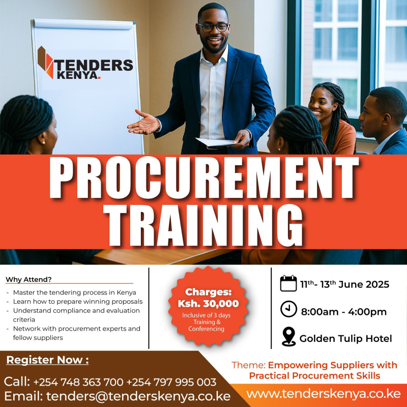 05 -11 Join Tenders Kenya Training Golden Tulip Hotel !