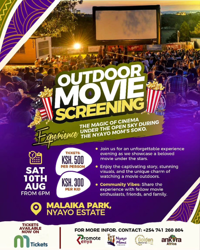 Outdoor Movie Screening At Malaika Park Nyayo Estate