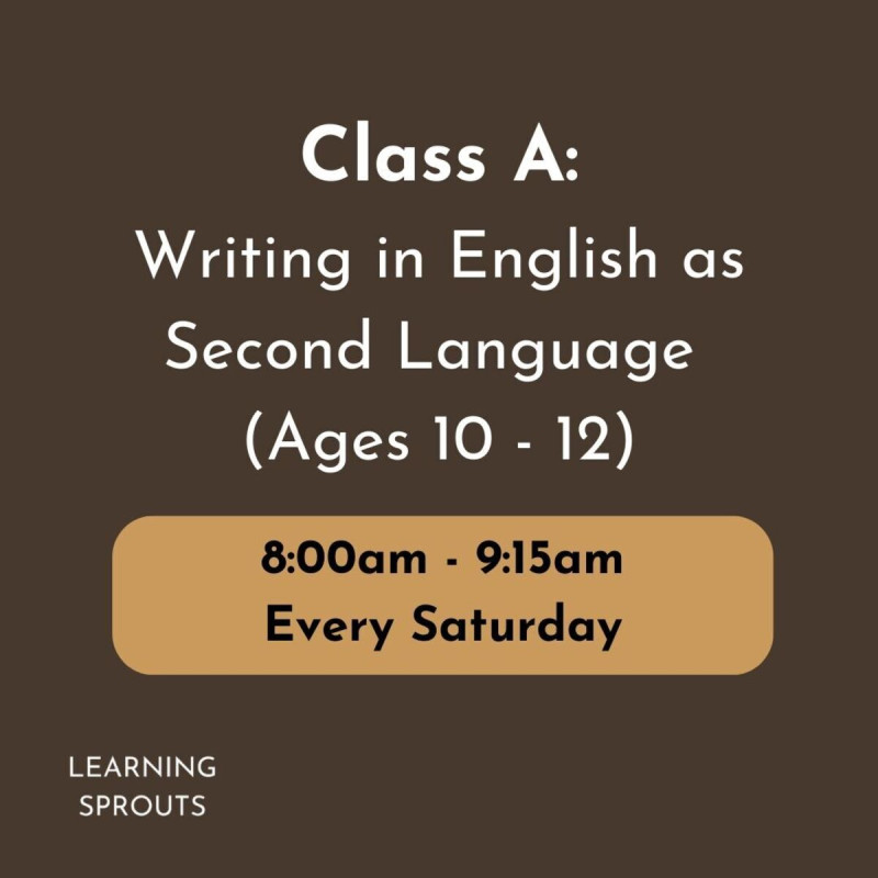 01-01 Class A: Writing in English as Second Language (Ages 10 - 12)
