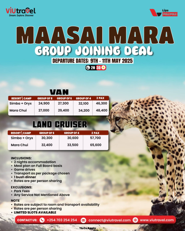 05 - 09  Maasai Mara Group Joining Deal!