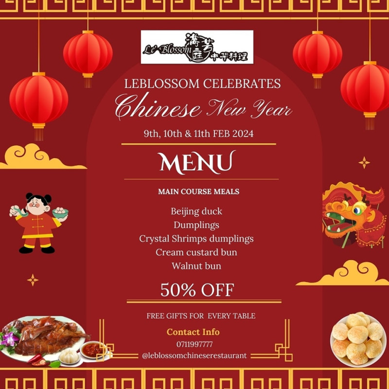 Chinese New Year Le Blossom Chinese Restaurant