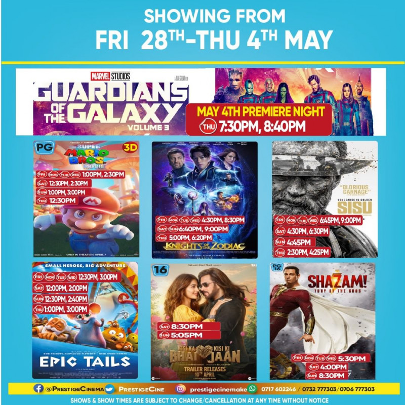 Weekly Movie Schedule Prestige Cinemas Prestige Mall