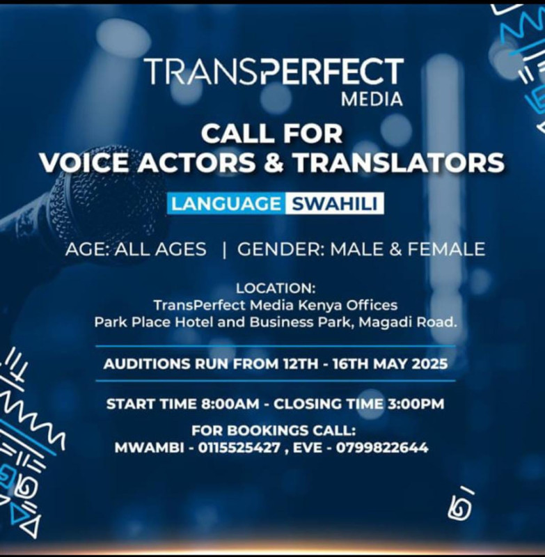 05-12 Your Voice Matters: Audition for TransPerfect Media in Swahili!