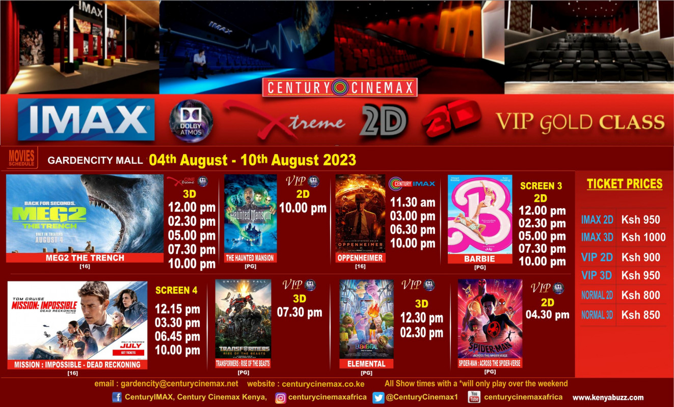 Weekly Movie Schedule Century Cinemax Garden City Mall