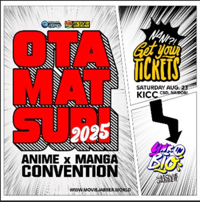 Get ready for Ota Matsuri! 2025, the ultimate Anime x Manga Convention! on Saturday, August 23rd at the KICC CBD, Nairobi.