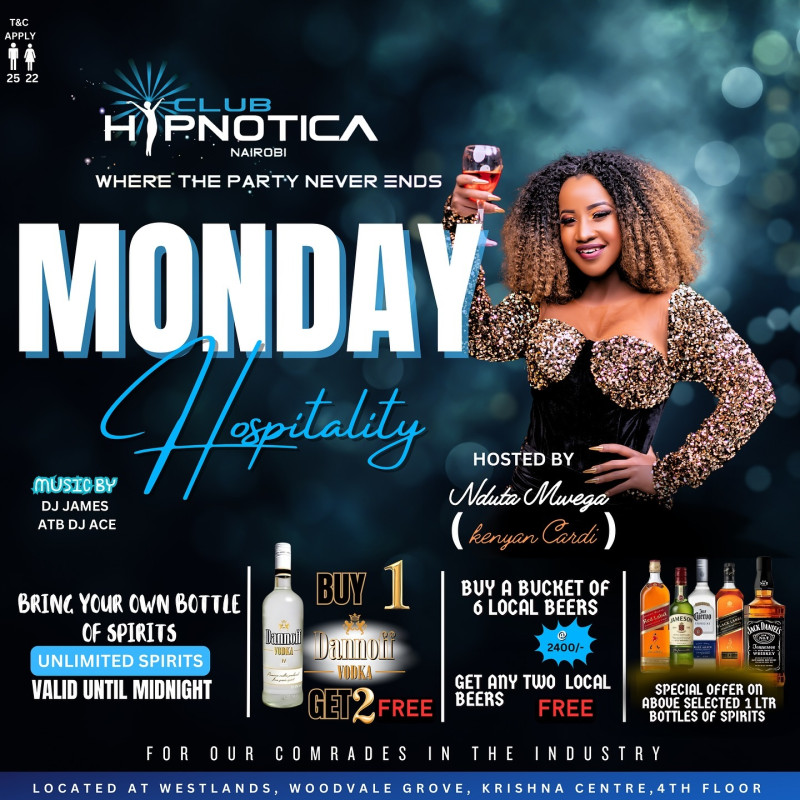 Monday Hospitality At Club Hypnotica Nairobi
