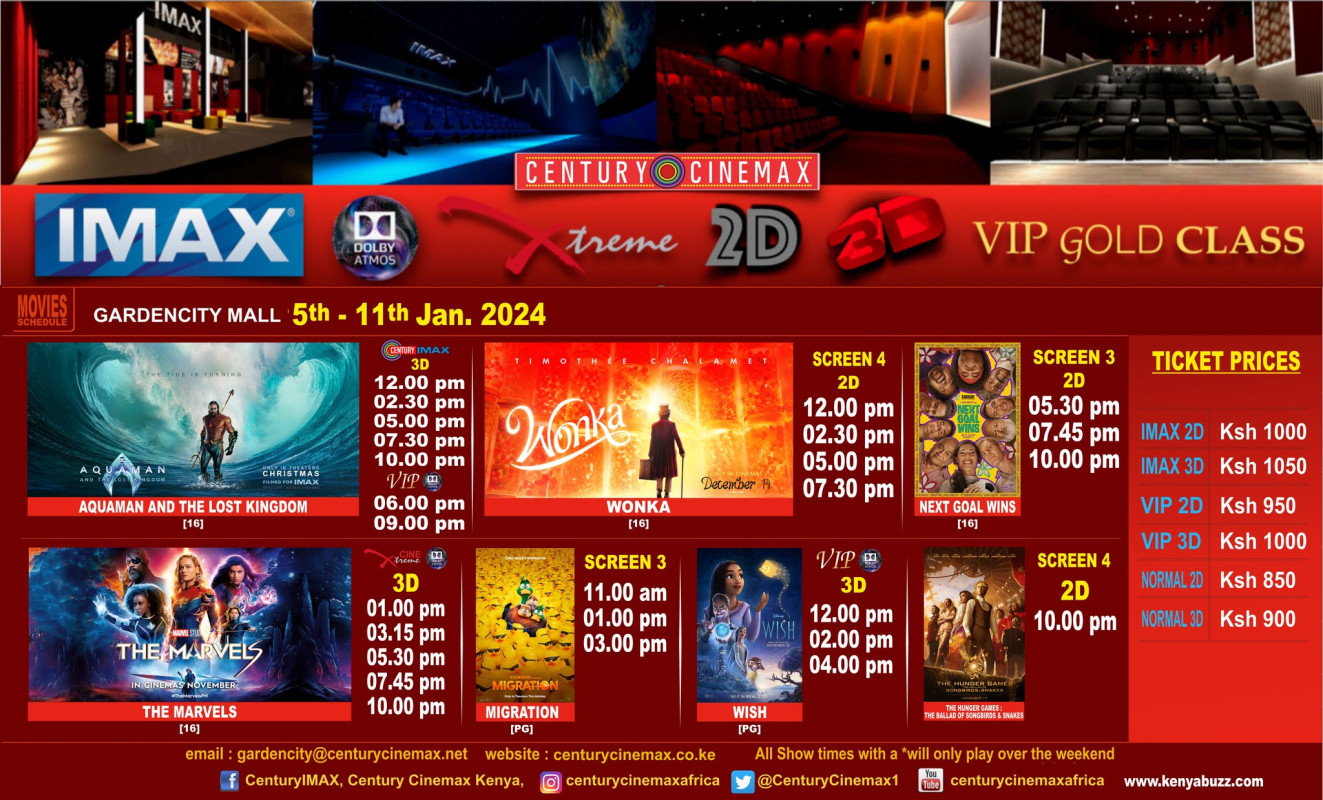 Weekly Movie Schedule Century Imax Garden City Mall