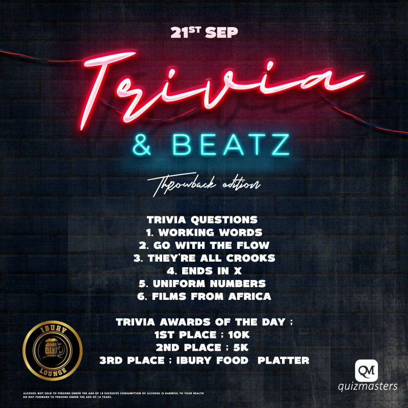 Trivia and Beatz Throwback Edition Ibury Lounge