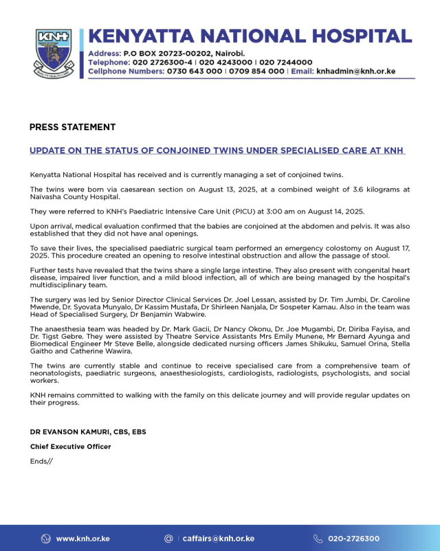 08-13 Heartwarming Medical Update from KNH!